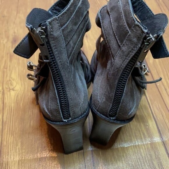 Ann Demeulemeester Strappy Leather Buckle Wedge Size 6.5 - Picture 5 of 9